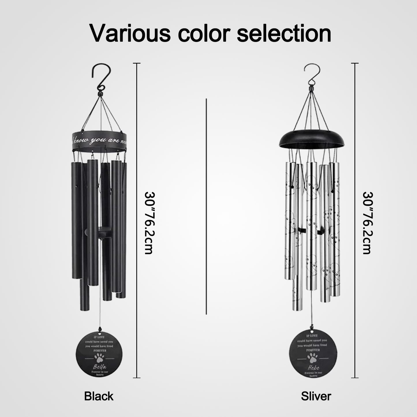 Custom Pet Memorial Wind Chime with Name Pet for Personalized Dog Remembrance Gift - OARSE