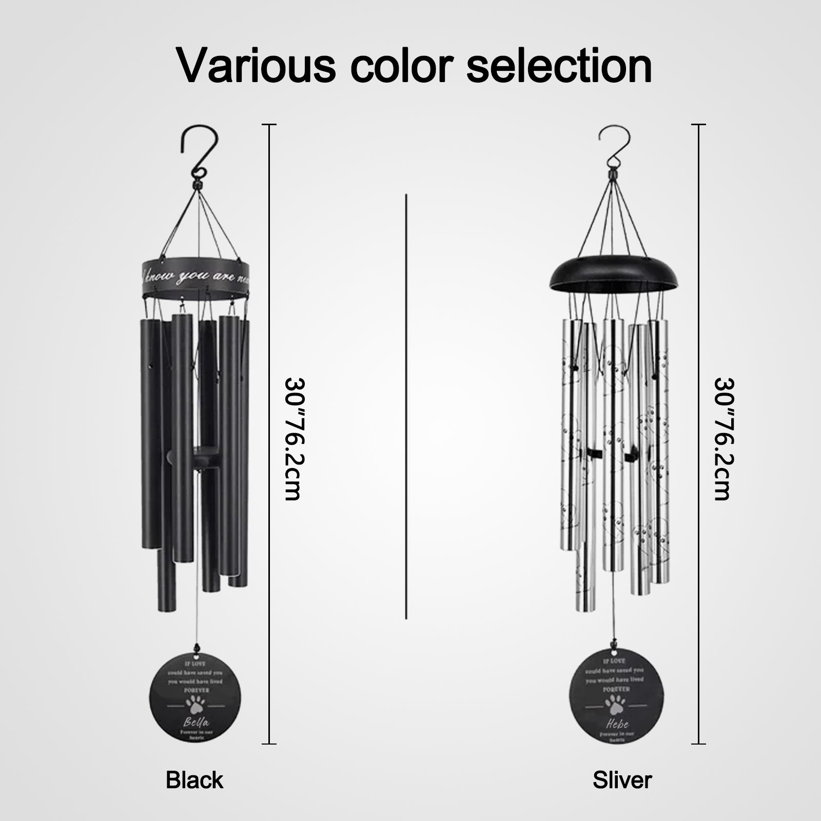 Custom Pet Memorial Wind Chime with Name Pet for Personalized Dog Remembrance Gift - OARSE