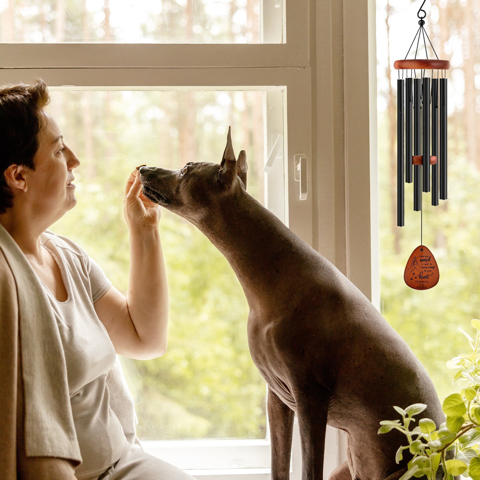 Custom Pet Memorial Wind Chime with Name Personalized Pet Sympathy Gift for Loss of Dog - OARSE