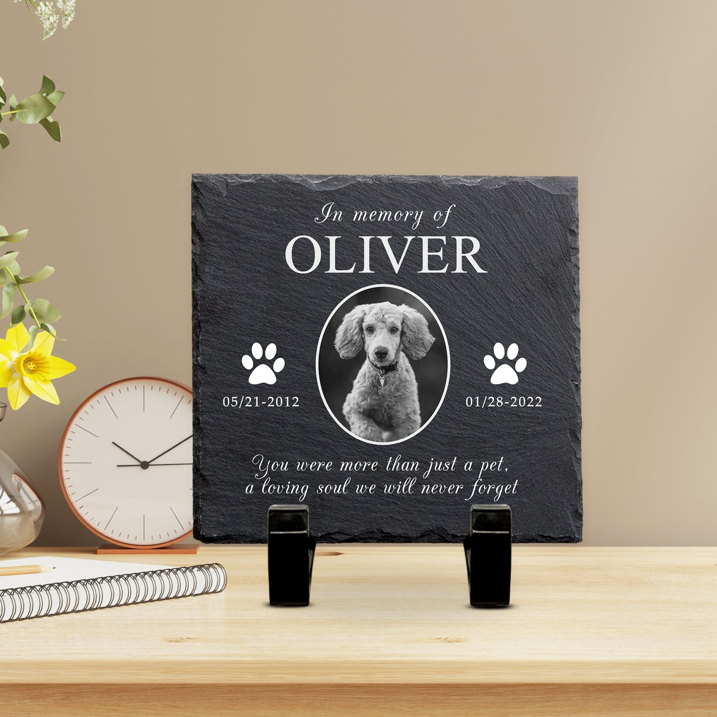 Custom Pet Remembrance Plaque with Photo For Deceased Dogs/Cats - OARSE