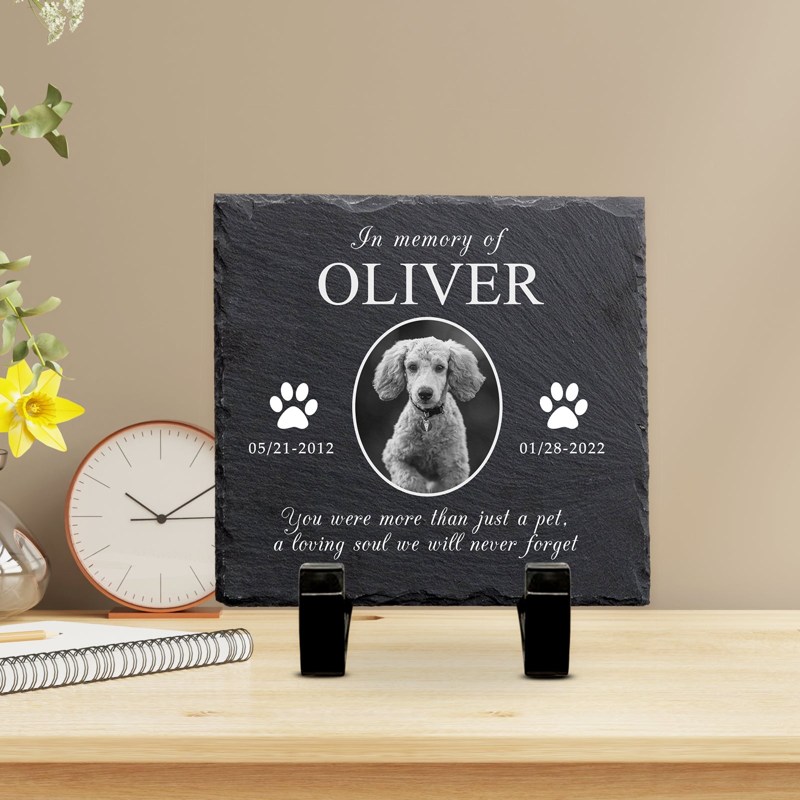 Custom Pet Remembrance Plaque with Photo For Deceased Dogs/Cats - OARSE
