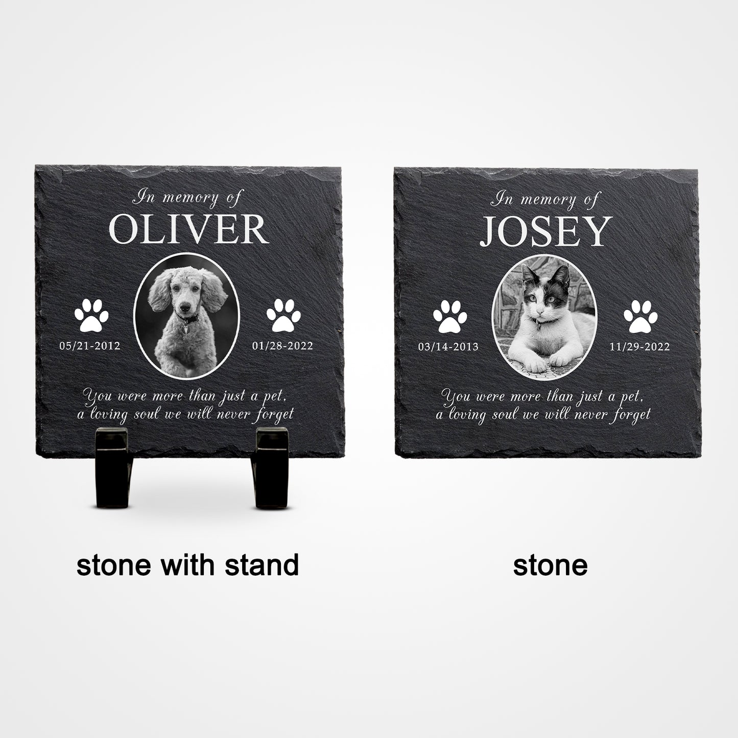 Custom Pet Remembrance Plaque with Photo For Deceased Dogs/Cats - OARSE