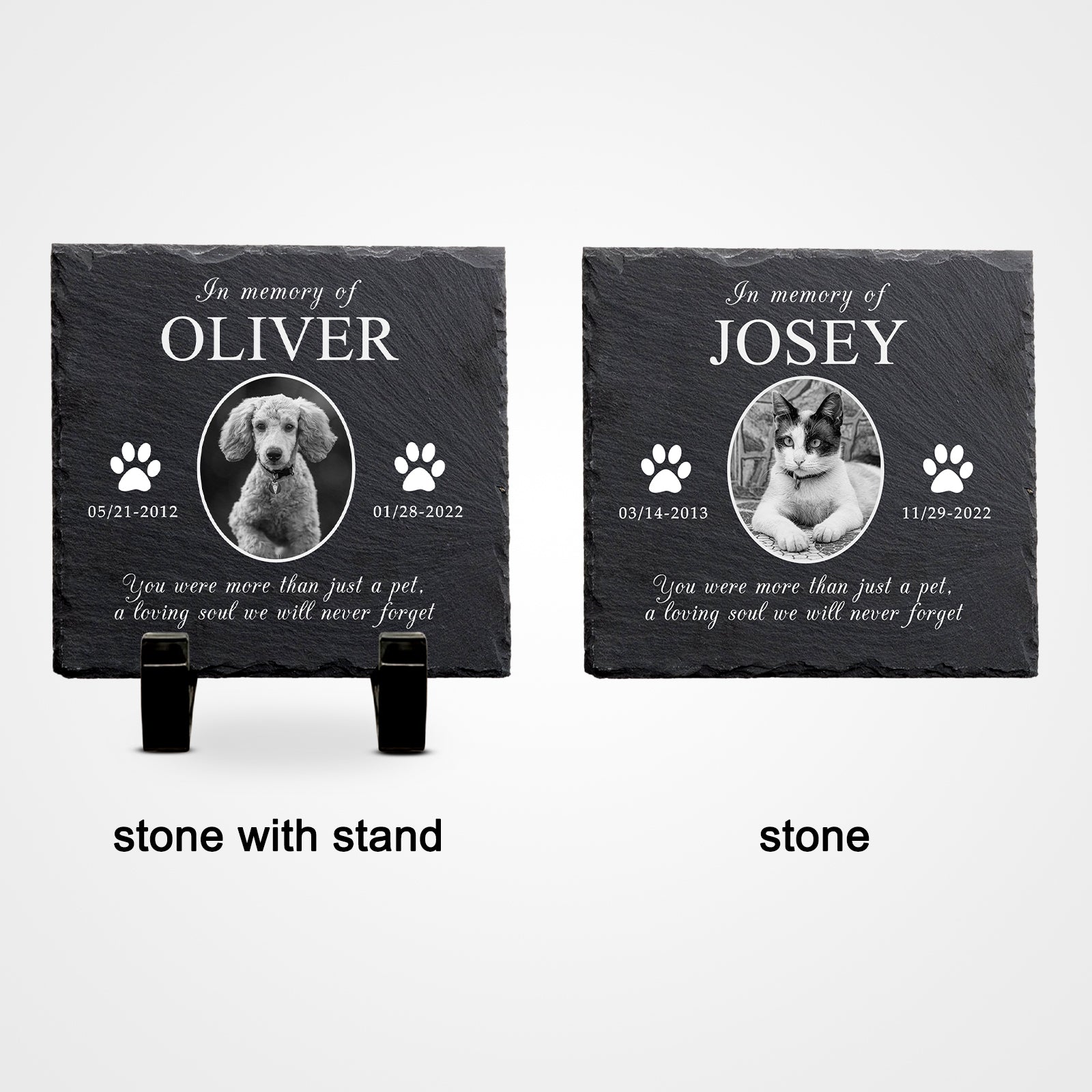 Custom Pet Remembrance Plaque with Photo For Deceased Dogs/Cats - OARSE