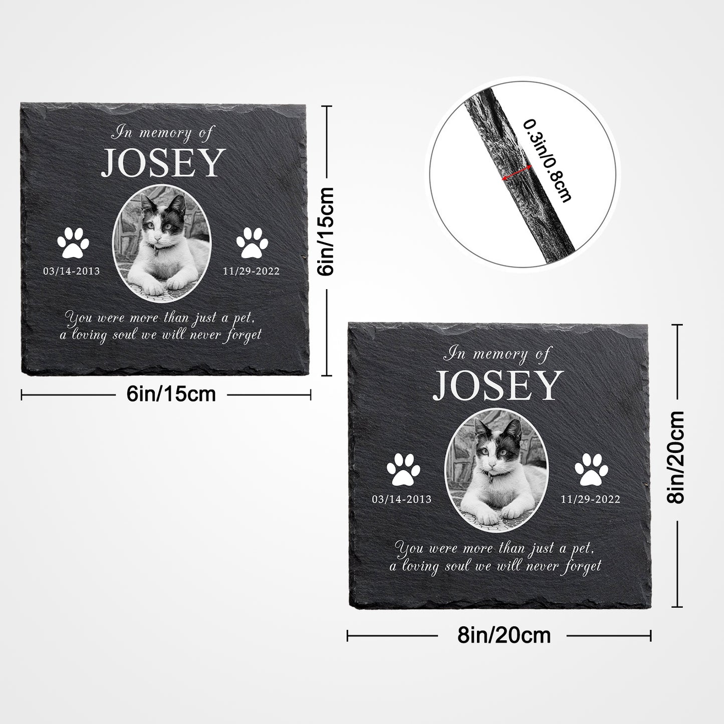 Custom Pet Remembrance Plaque with Photo For Deceased Dogs/Cats - OARSE