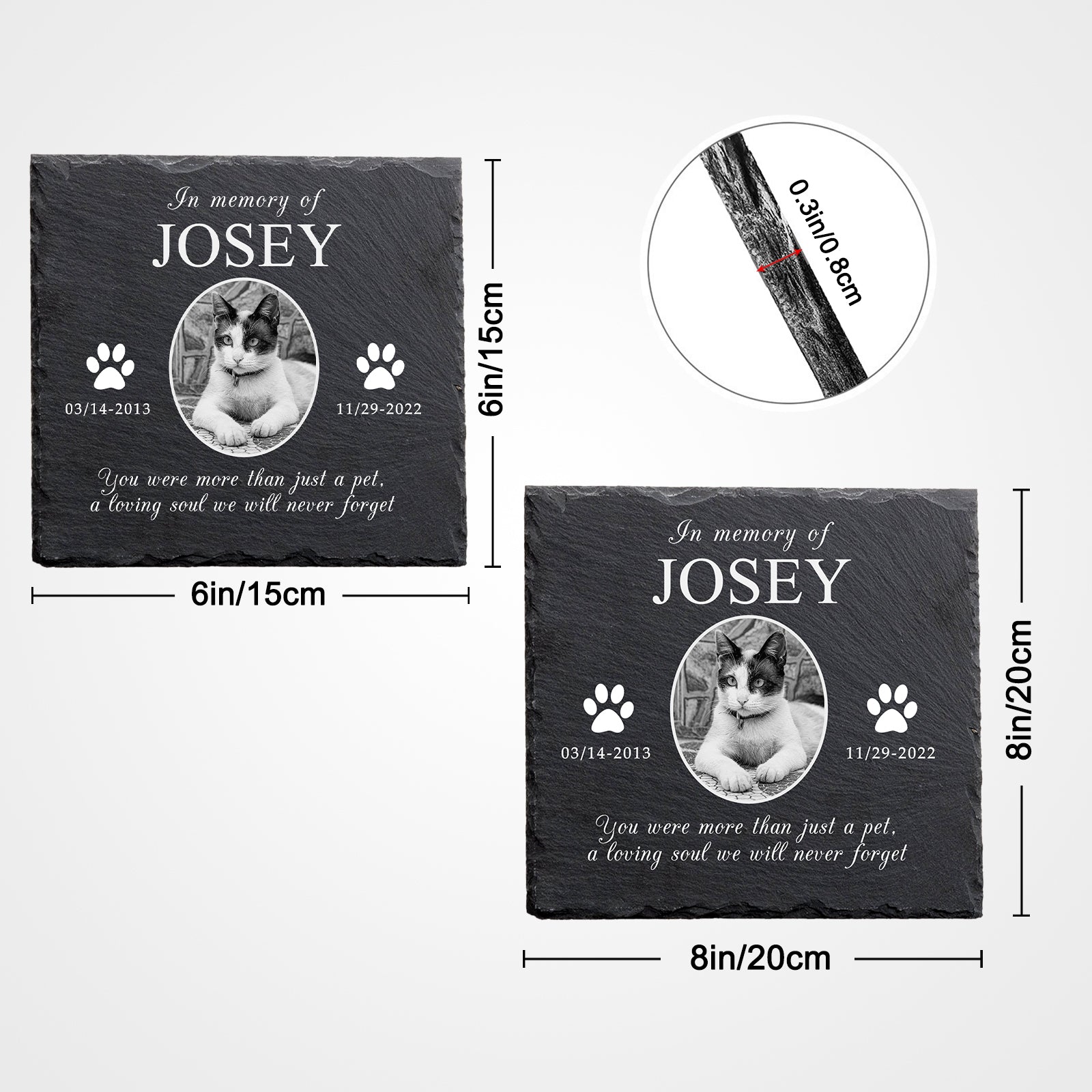 Custom Pet Remembrance Plaque with Photo For Deceased Dogs/Cats - OARSE