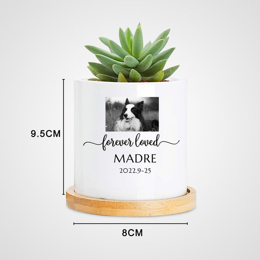 Custom Photo Flower Pot Personalized Dog Photo Urn Planters for Pet Memorial Gift - OARSE