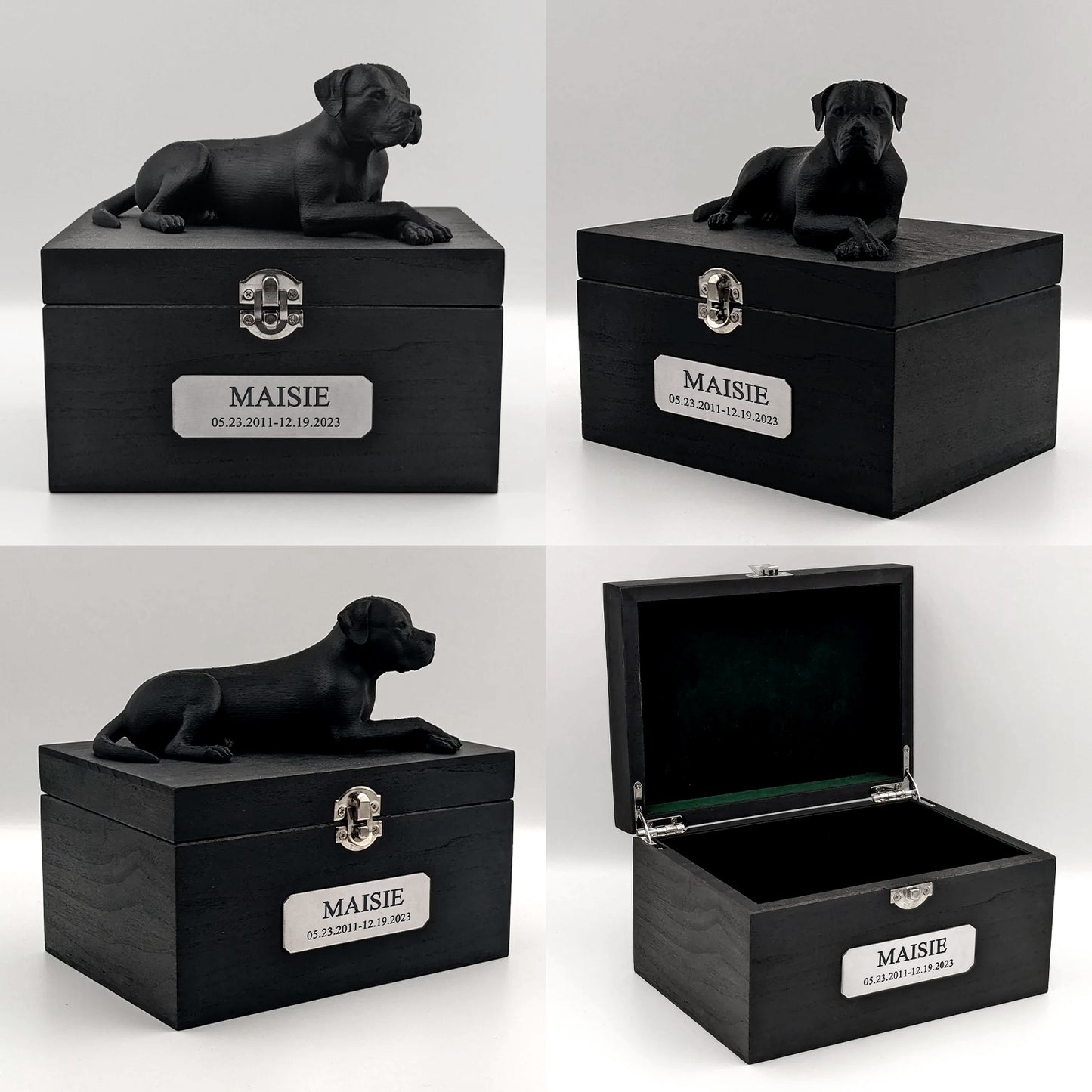 Custom Wood Pet Cremation Urns Personalized American Bulldog Ashes Box for Dogs - OARSE