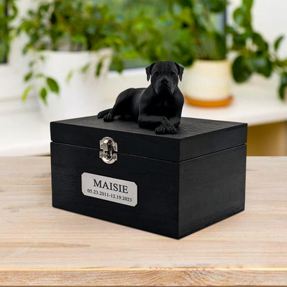 Custom Wood Pet Cremation Urns Personalized American Bulldog Ashes Box for Dogs - OARSE