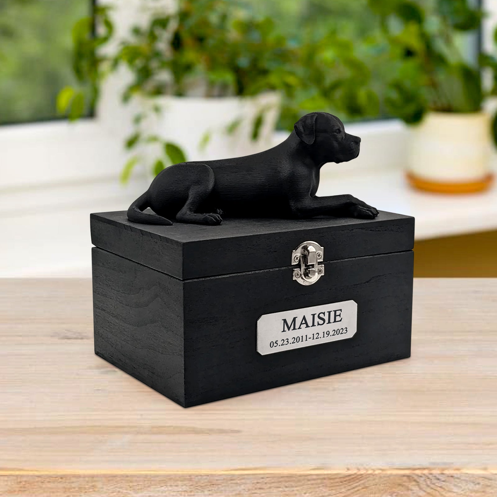 Custom Wood Pet Cremation Urns Personalized American Bulldog Ashes Box for Dogs - OARSE