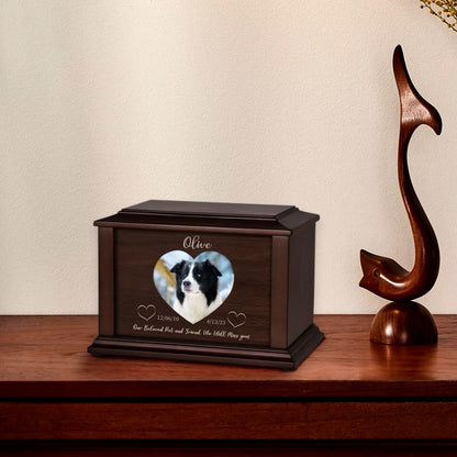 Custom Wooden Dog Ashes Box Personalized Pet Urn and Keepsakes for Your Beloved Pet - OARSE