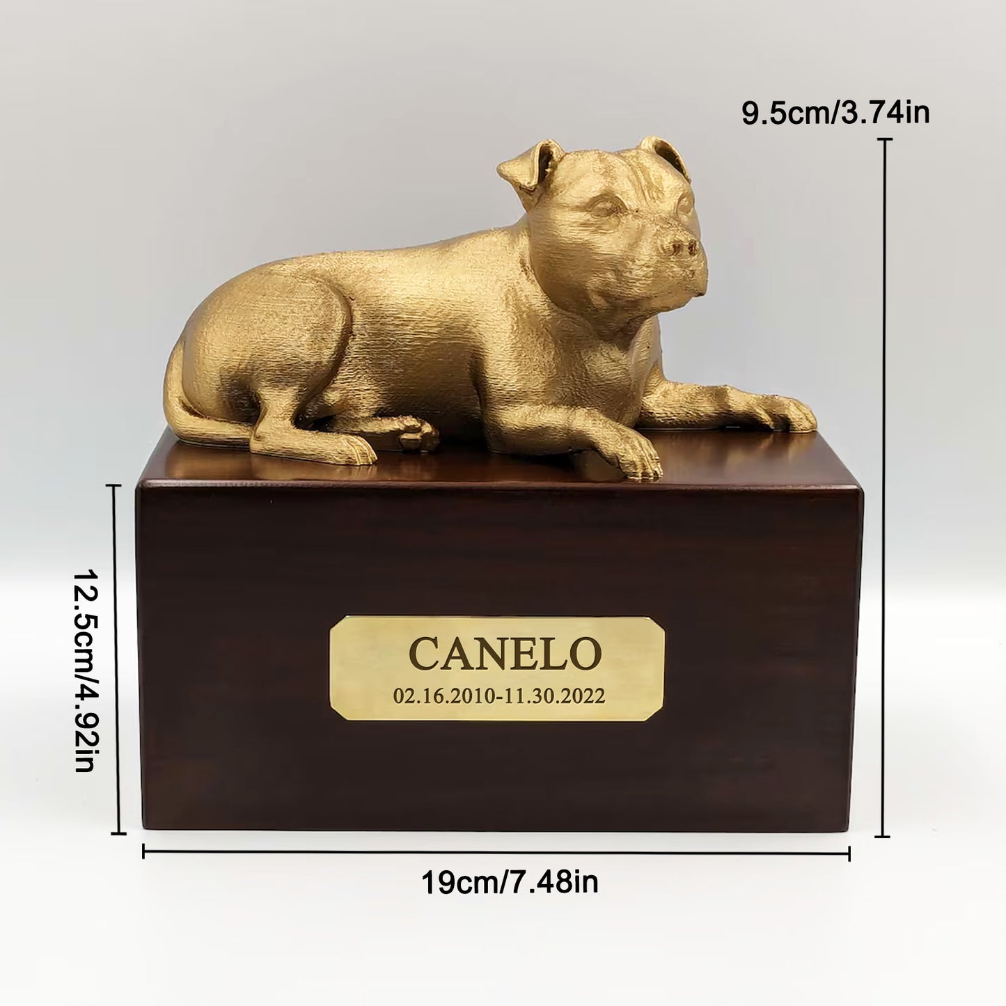 Custom Wooden Pet Urns Staffordshire Bull Terrier Ashes Box with Name - OARSE