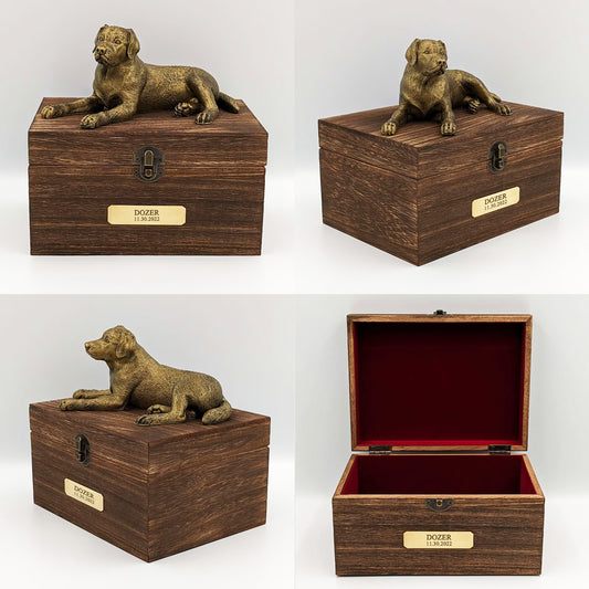 Custom Wooden Cremation Boxes Personalized Labrador Ashes Urn - OARSE