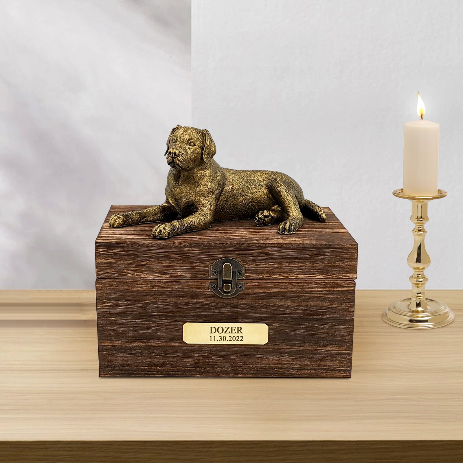 Custom Wooden Cremation Boxes Personalized Labrador Ashes Urn - OARSE