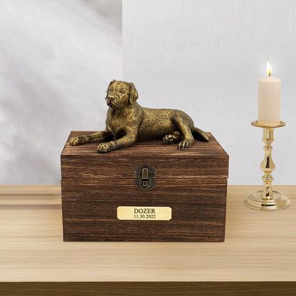 Custom Wooden Cremation Boxes Personalized Labrador Ashes Urn - OARSE