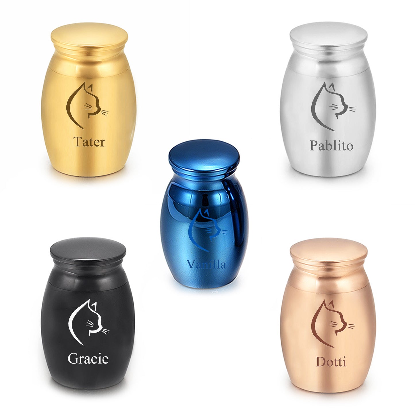 Custom cat Cremation Urns For Ashes Personalized  Pet Memorial Urn with Name - OARSE
