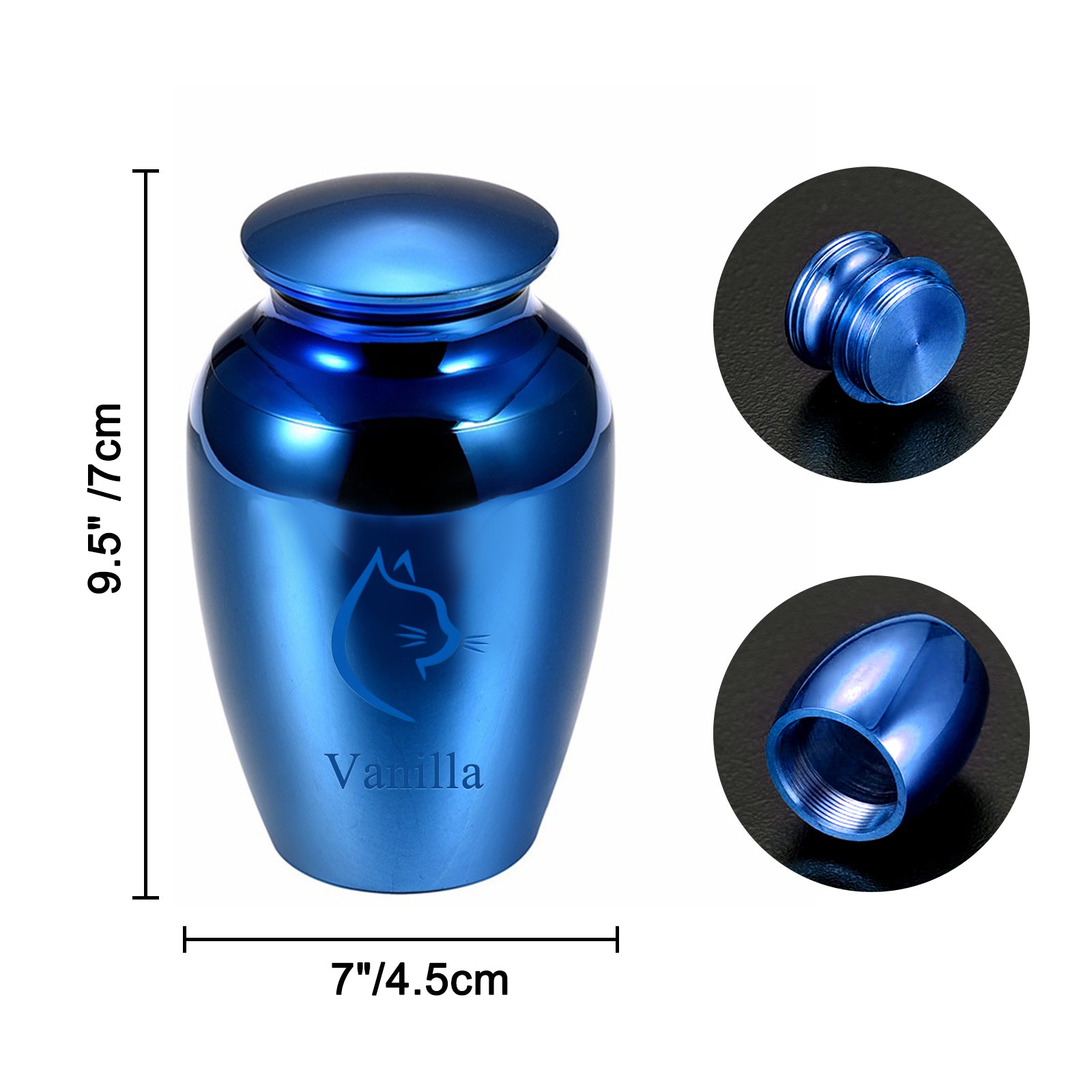 Custom cat Cremation Urns For Ashes Personalized  Pet Memorial Urn with Name - OARSE