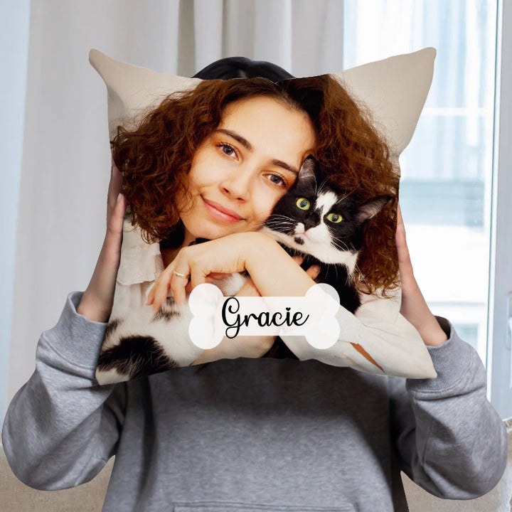 Customized Pet Picture Pillow from Original Photo Personalized Square Decorative Pillows - OARSE