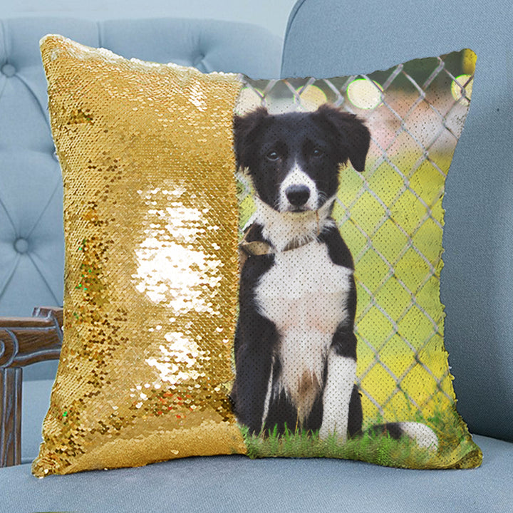 Customized Pet Reversible Sequin Pillow with Picture - OARSE