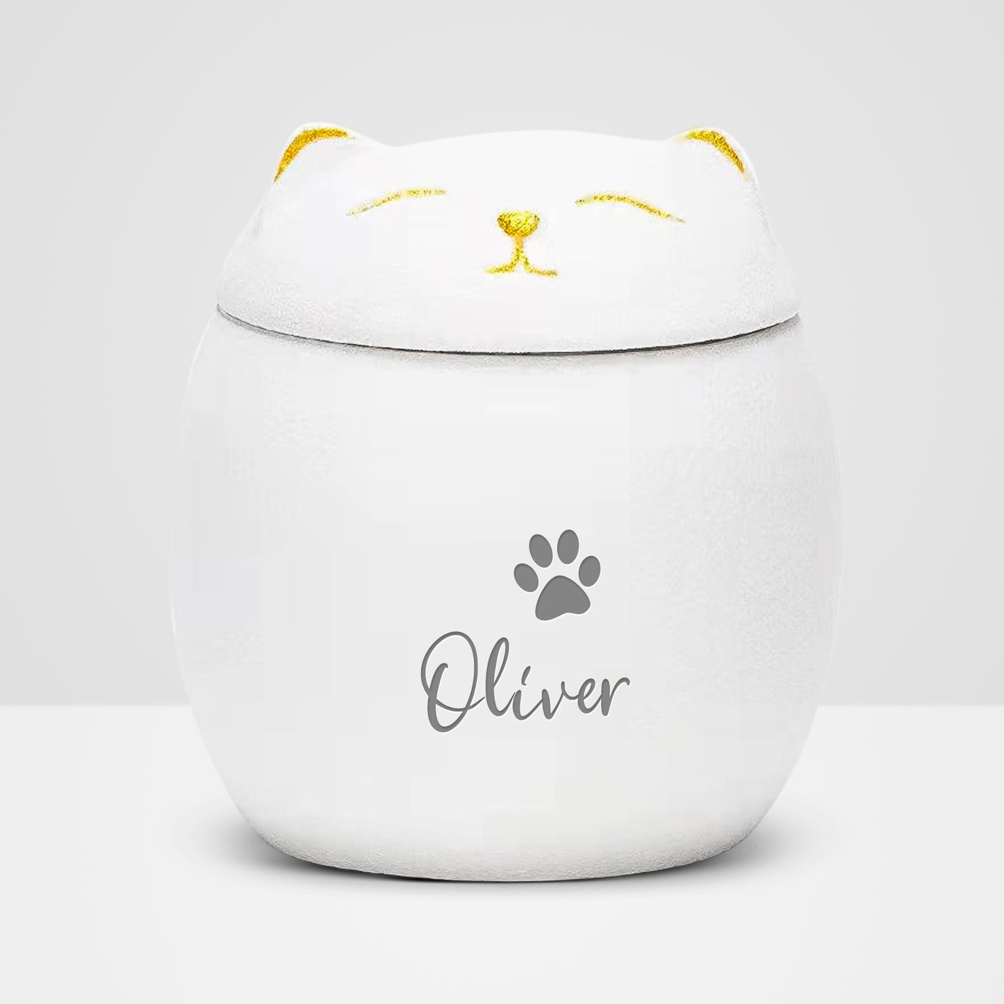 Cute Cat Urn Personalized with Name Engraved Pet Cremation Memorial Urns For Ashes - OARSE