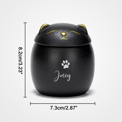 Cute Cat Urn Personalized with Name Engraved Pet Cremation Memorial Urns For Ashes - OARSE