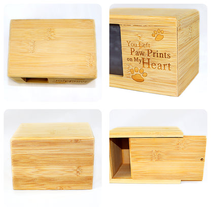 Personalized Wood Pet Cremation Urns with Photo for Ashes, Dog Memorial Keepsake Box - OARSE