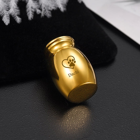 Embrace Black Single Paw Heart Cat Cremation Urn with Personalized Name for Ashes - OARSE