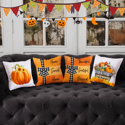 Fall Autumn  Blessings Decorative Pillow with Pumpkin for Couch, Sofa, Home - OARSE