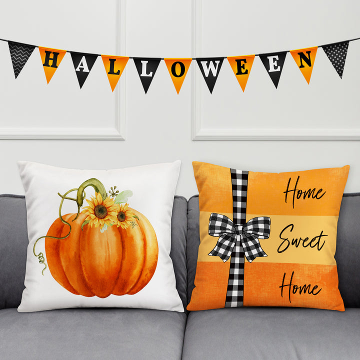 Fall Autumn  Blessings Decorative Pillow with Pumpkin for Couch, Sofa, Home - OARSE