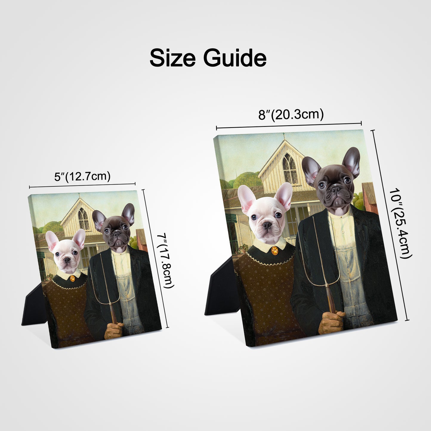 Gothic Family Custom Standing Canva with Pet Portraits - OARSE