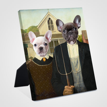 Gothic Family Custom Standing Canva with Pet Portraits - OARSE