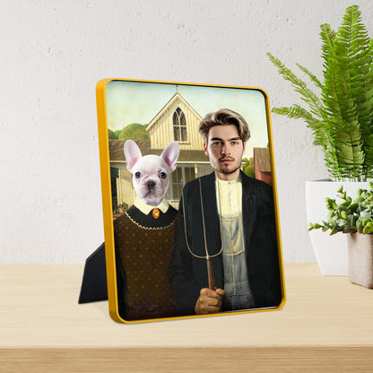 Gothic Family Custom Standing Canva with Pet Portraits - OARSE