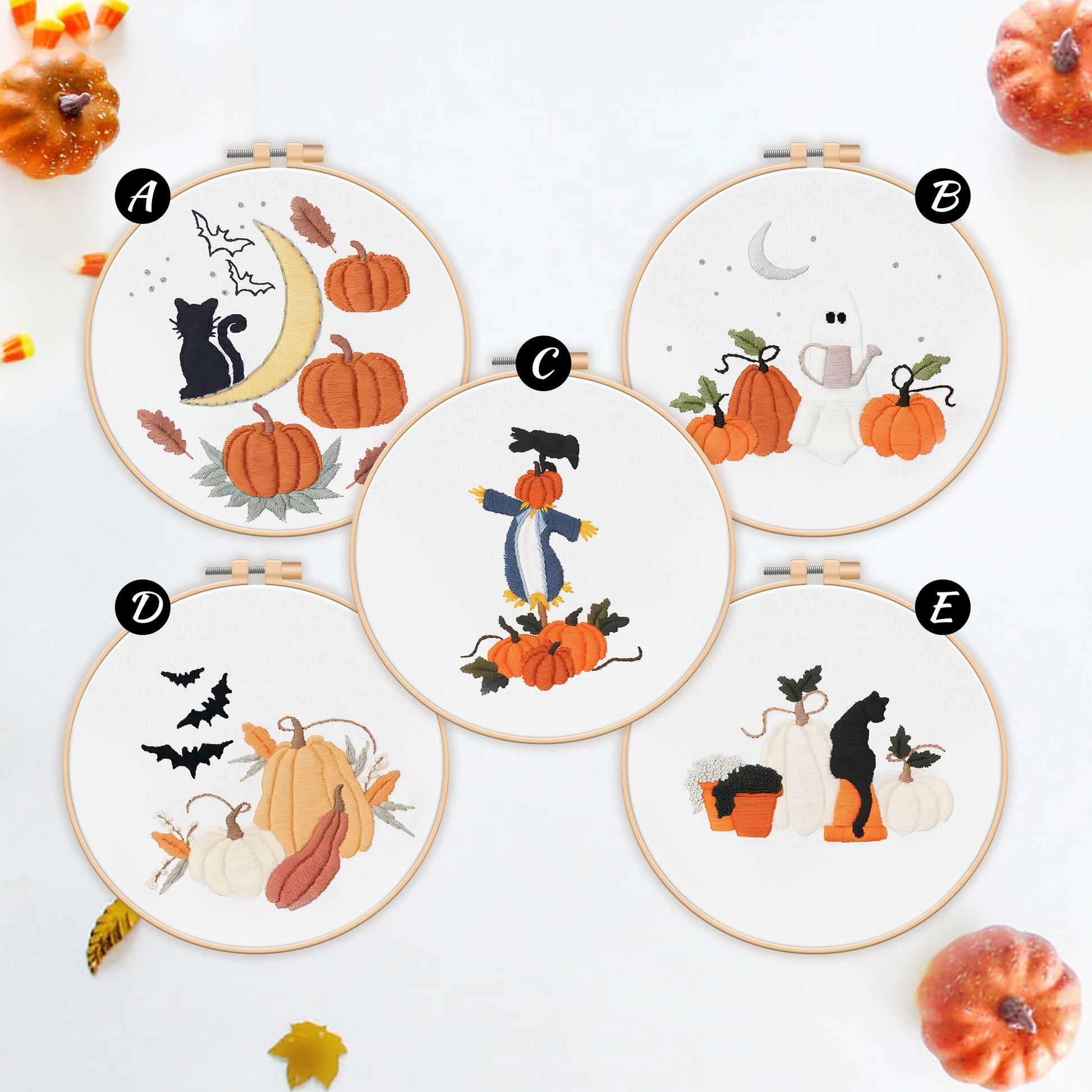 DIY Embroidery Kits With Halloween Hand Embroidery Patterns For Adult Beginner - OARSE