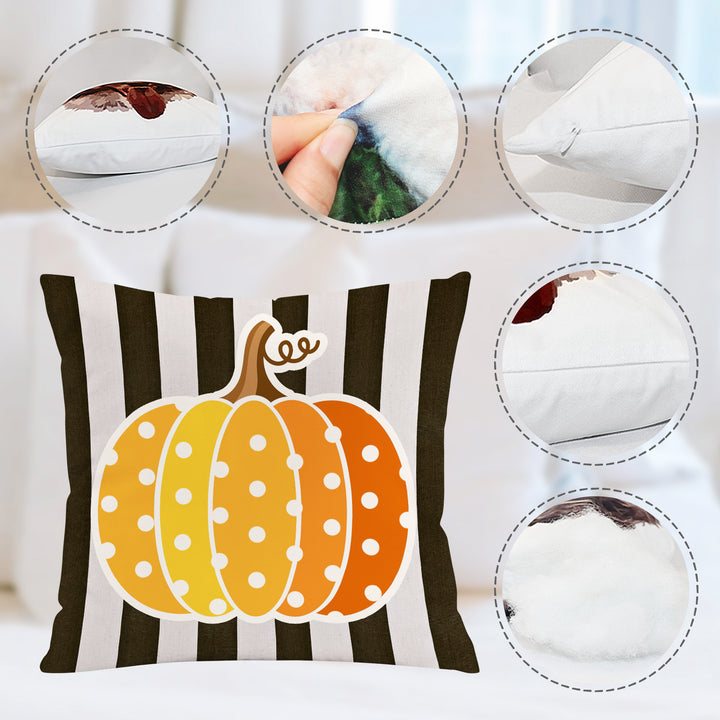 Happy Fall Themed Decorative Pillow, Cozy Pumpkin Pillows for Thanksgiving, Halloween - OARSE