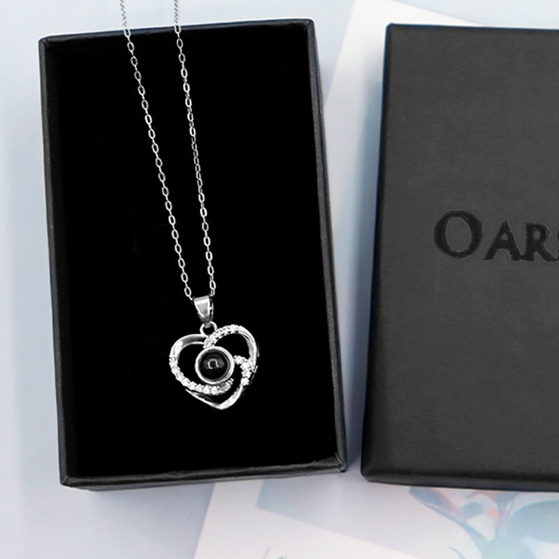 Heart Pendant Projection Necklace Customized with Pet Photo Inside