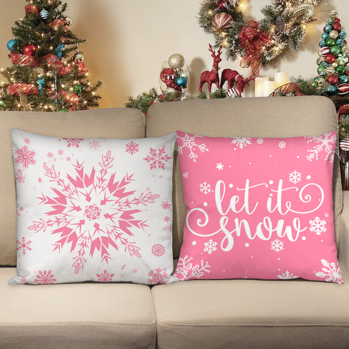 4pcs Merry Christmas Pillows Funny Let It Snow Pillow for Christmas Gift - OARSE