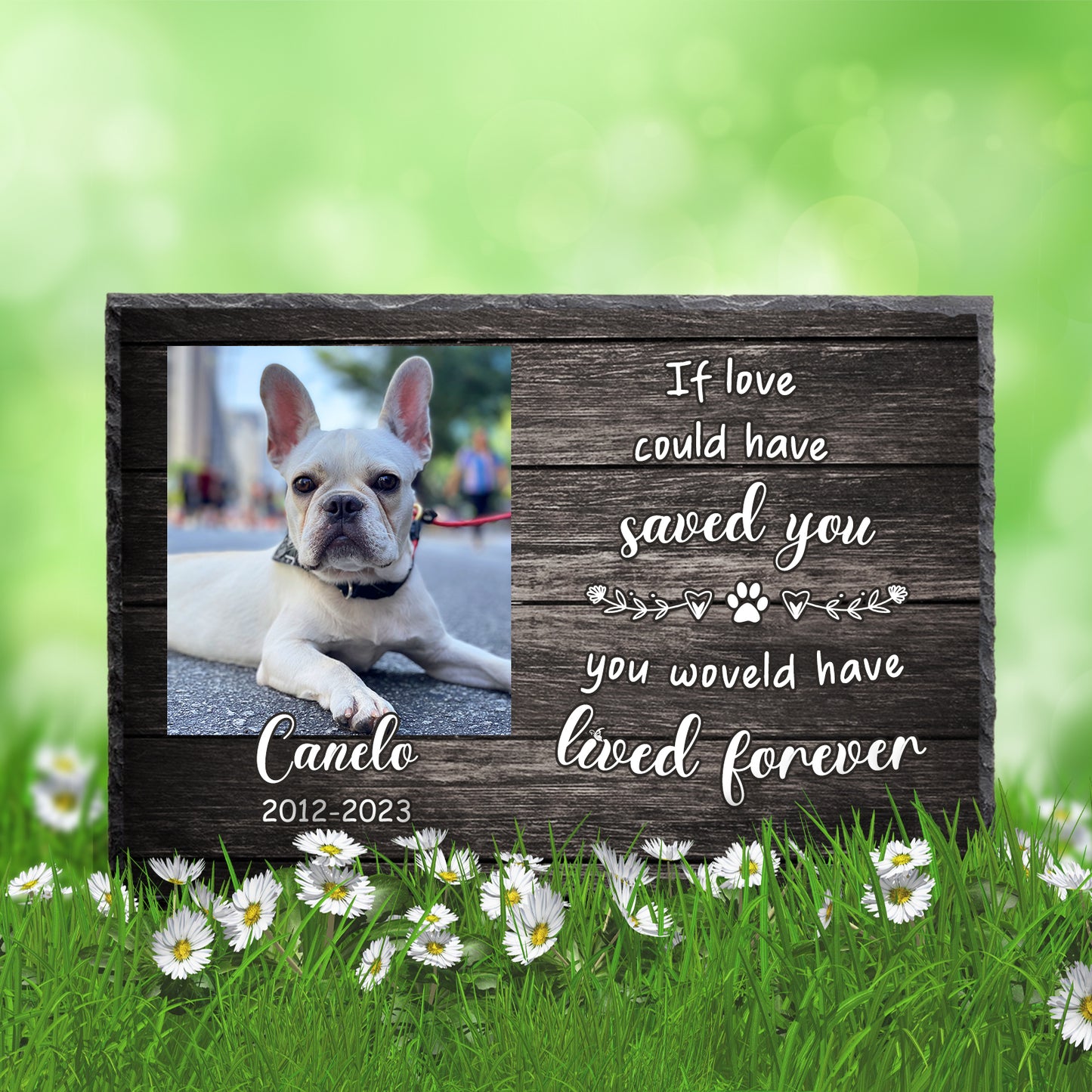 Custom Pet Memorial Plaque for Deceased Dogs Personalized Garden Stones with Picture - OARSE