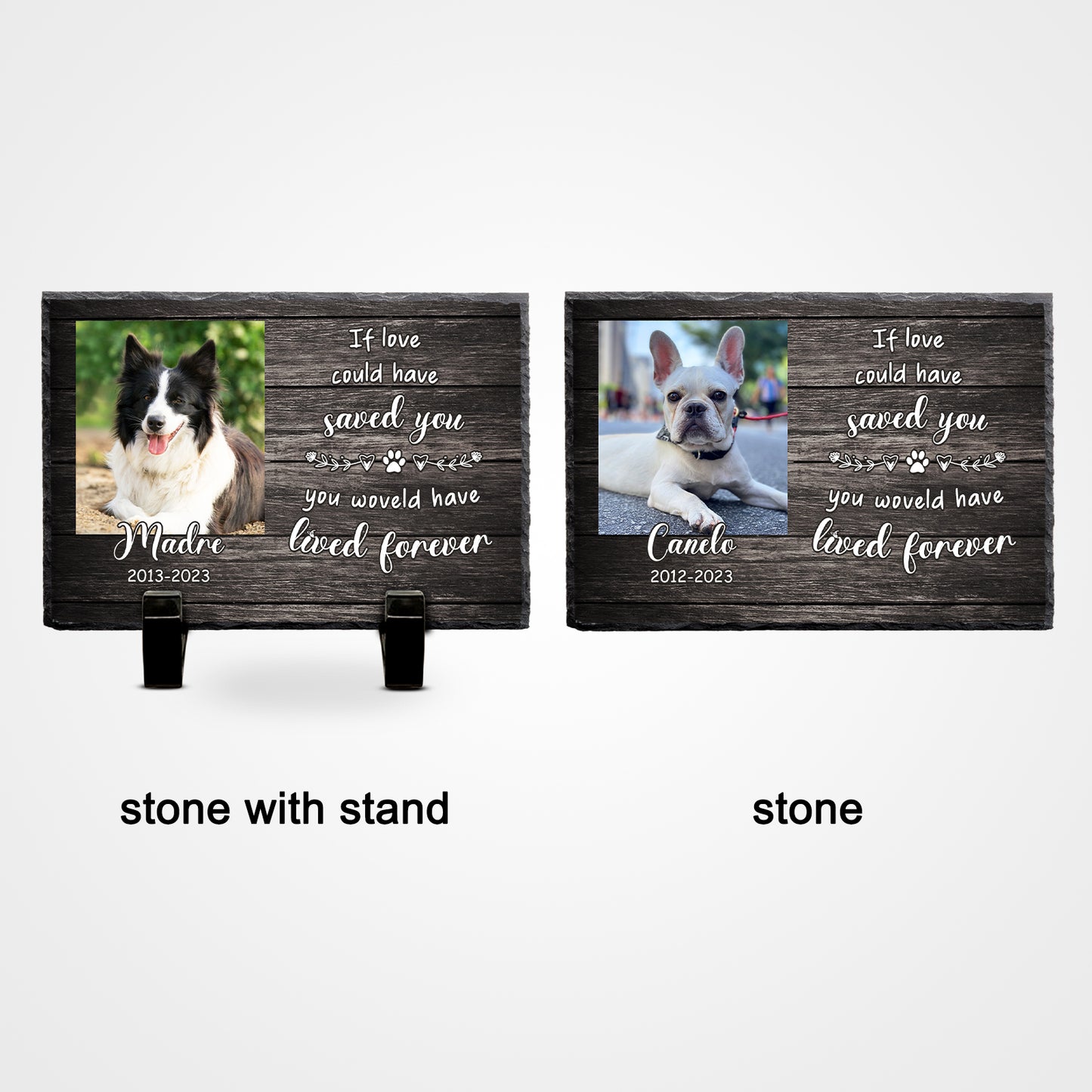 Custom Pet Memorial Plaque for Deceased Dogs Personalized Garden Stones with Picture - OARSE