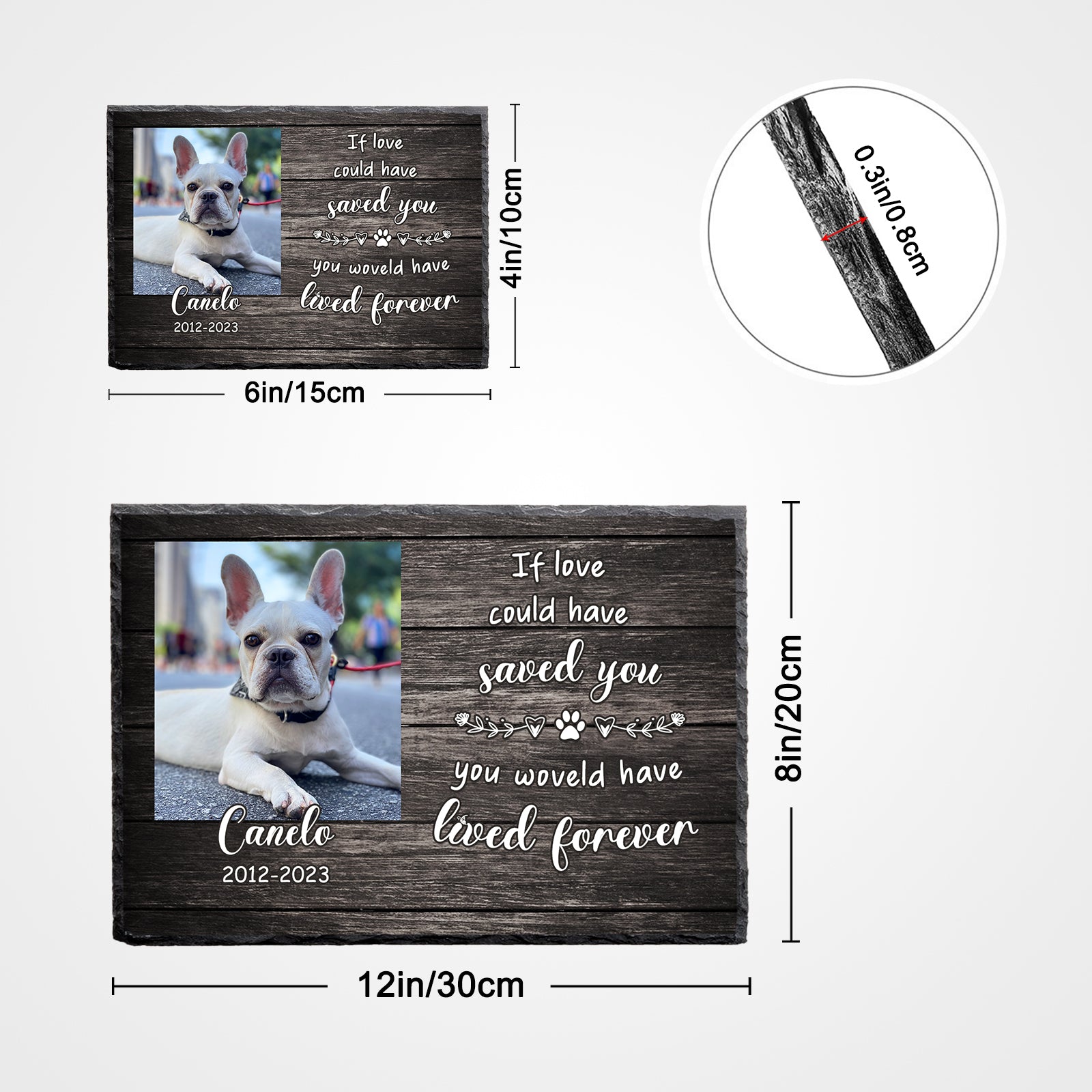 Custom Pet Memorial Plaque for Deceased Dogs Personalized Garden Stones with Picture - OARSE