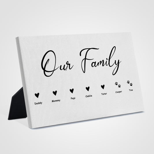 Our Family Personalized Pet Name Standing Canvas with Paw - OARSE