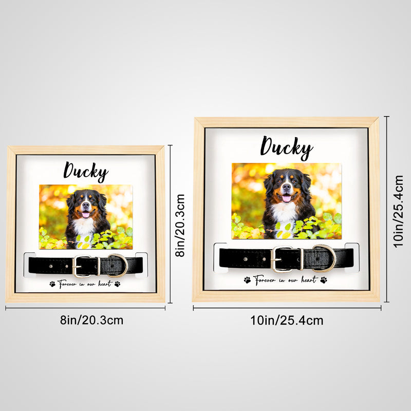 Personalized Dog Memorial Wood Frame with Collar Holder for Pet Loss - OARSE