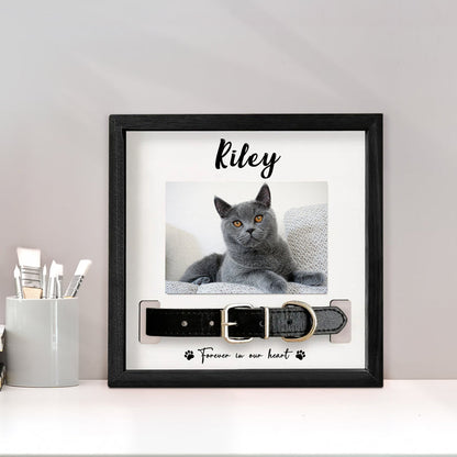 Personalized Dog Memorial Wood Frame with Collar Holder for Pet Loss - OARSE
