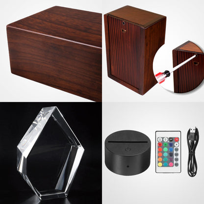 Personalized Pet Memorial Keepsake Cremation Urn with 3D Photo Crystal for Dogs & Cats - OARSE