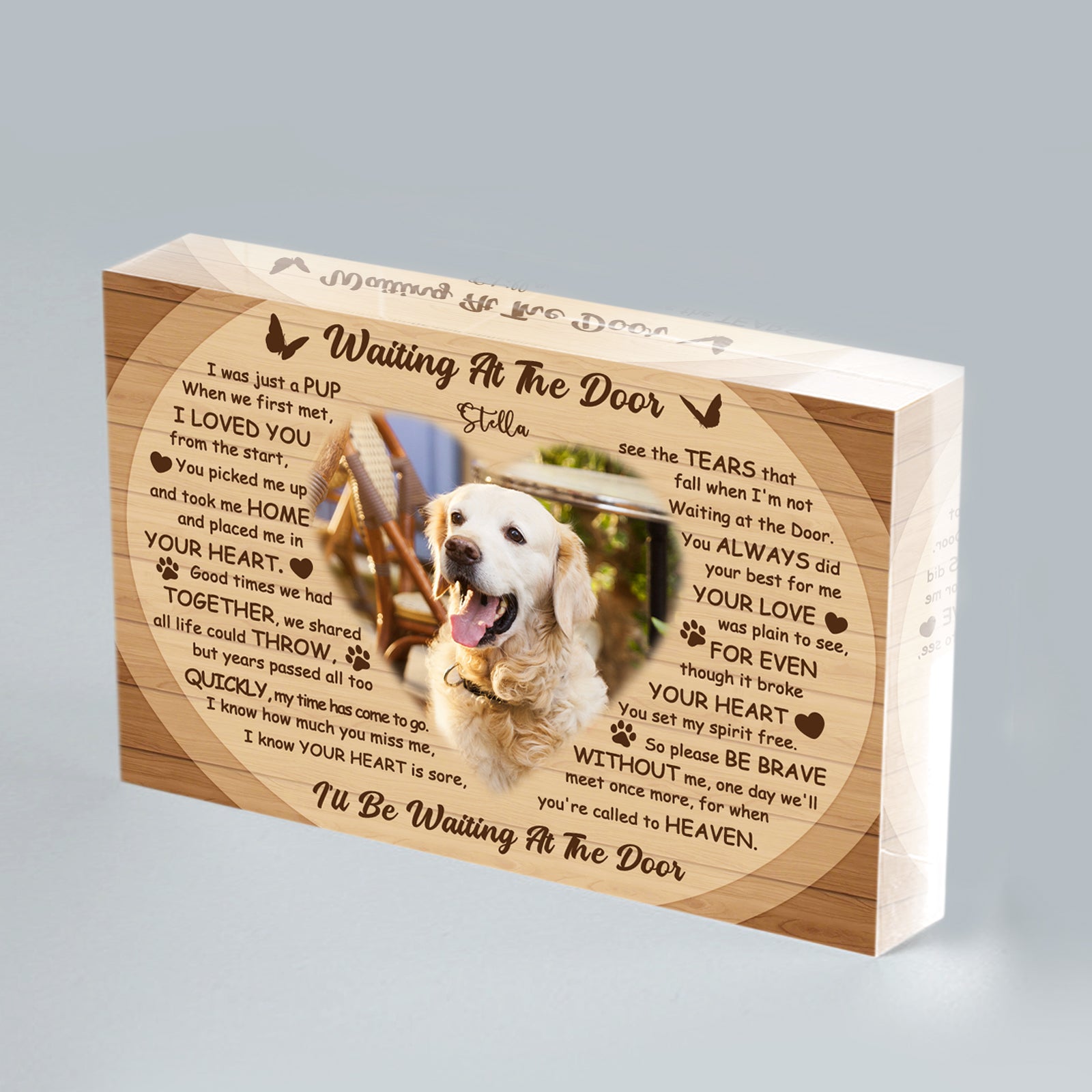Personalized Pet Memorial Acrylic Photo Block - OARSE