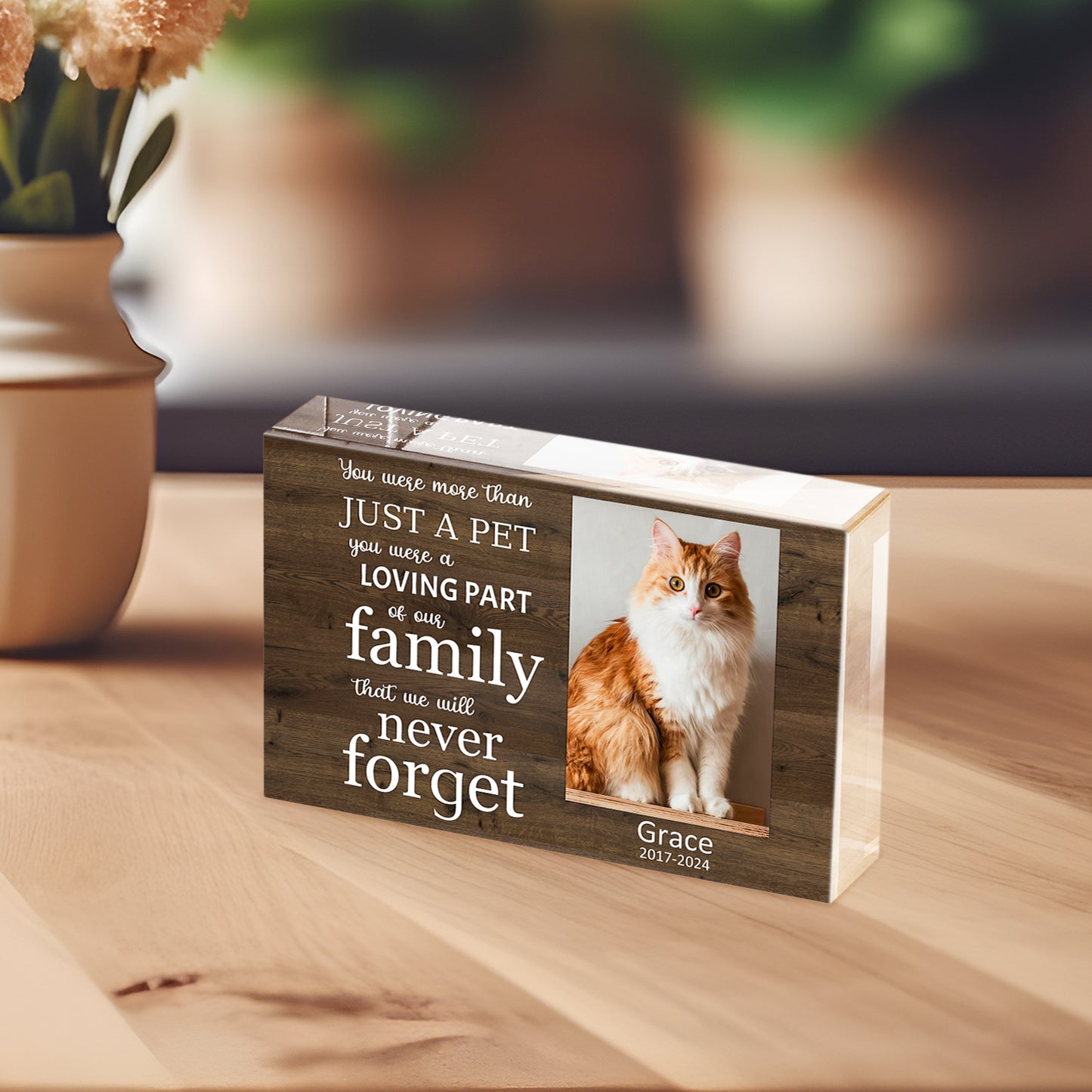 Personalized Pet Memorial Acrylic Photo Block - OARSE