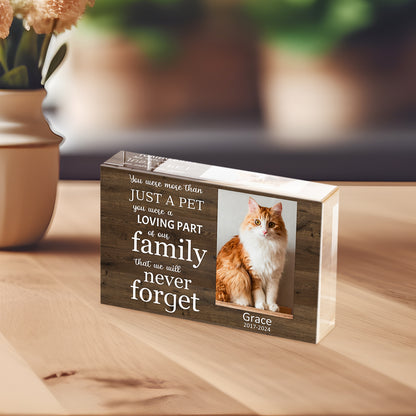 Personalized Pet Memorial Acrylic Photo Block - OARSE