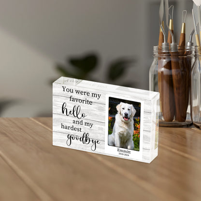 Personalized Pet Memorial Acrylic Photo Block - OARSE