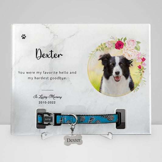 Personalized Pet Memorial Photo Frame with Collar for Dogs, Cats and Pets - OARSE