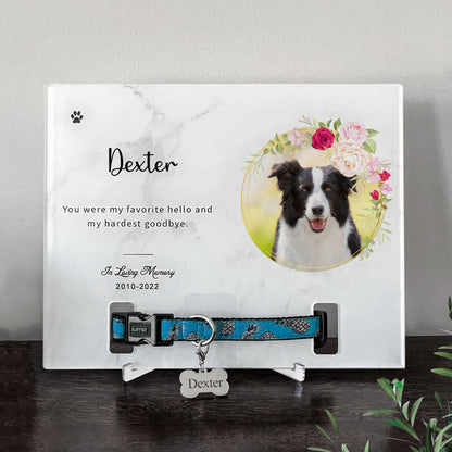 Personalized Pet Memorial Photo Frame with Collar for Dogs, Cats and Pets - OARSE