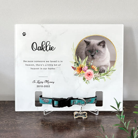 Personalized Pet Memorial Photo Frame with Collar for Dogs, Cats and Pets - OARSE