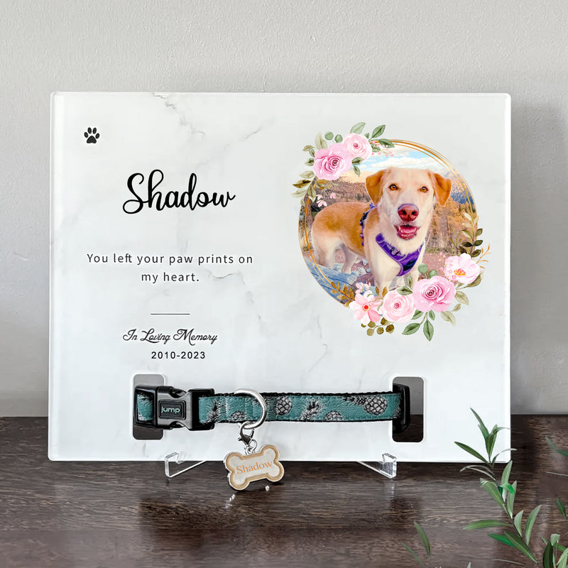 Personalized Pet Memorial Photo Frame with Collar for Dogs, Cats and Pets - OARSE